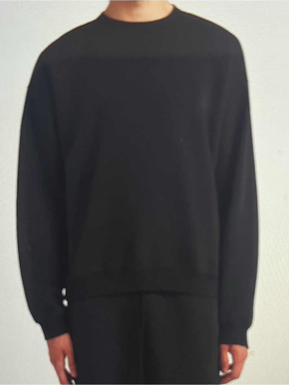 SKIMS Men's Relaxed High  Black Crewneck Pullover Sweatshirt